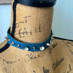 Denim Spiked Collar/Choker